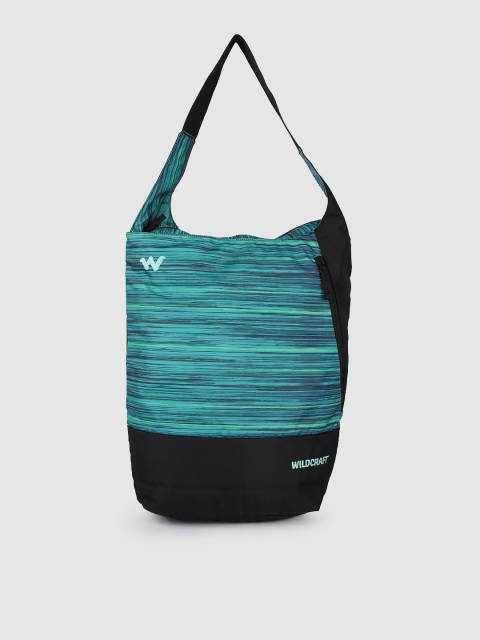 

Wildcraft Unisex Green & Black Striped Messenger Bag