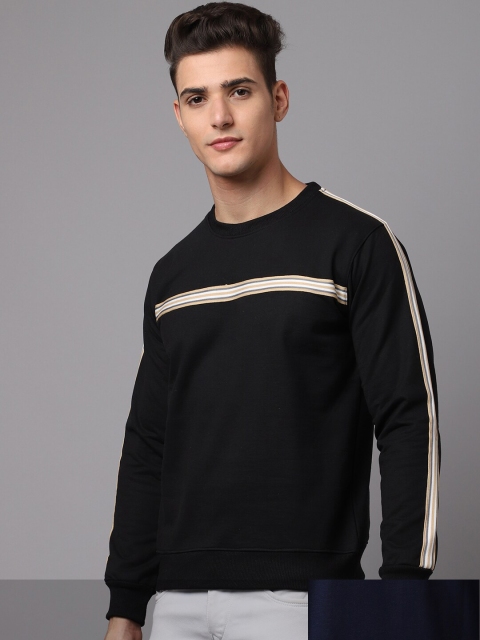 

Obaan Men Pack Of 2 Black & Navy Blue Sweatshirt
