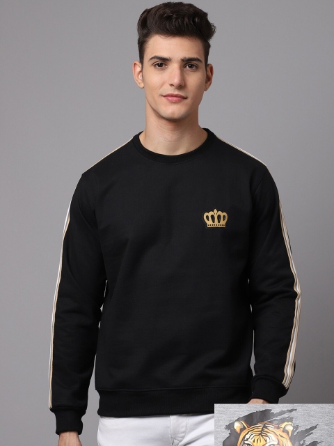 

Obaan Men Grey Set Of 2 Printed Sweatshirt