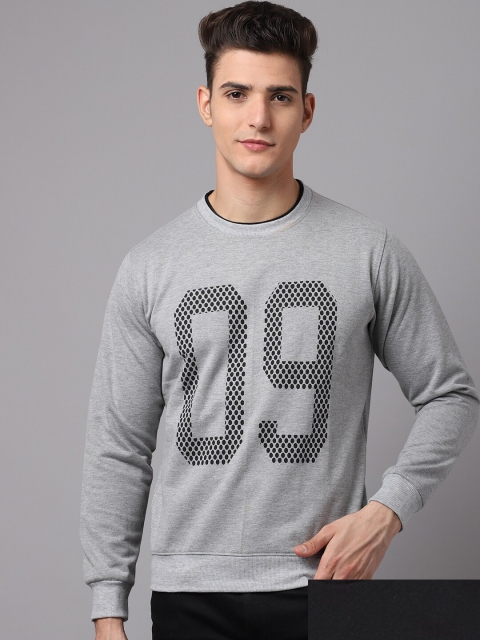 

Obaan Men Pack Of 2 Grey & Black Sweatshirt