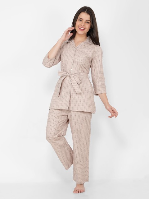 

NAVIYATA Grey & Pink Shawl Neck Printed Basic Jumpsuit