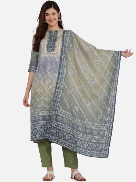 

WinEra Women Ombre Printed Kurta with Trousers & Dupatta Set, Blue