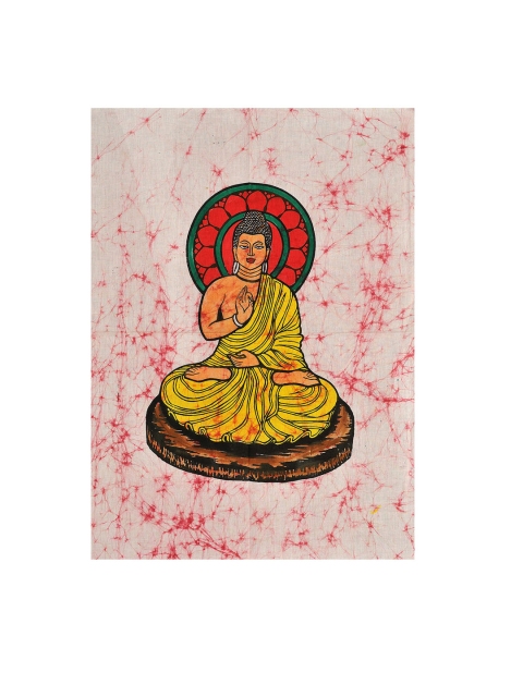 

Exotic India Yellow Gautam Buddha Painted Wall Art