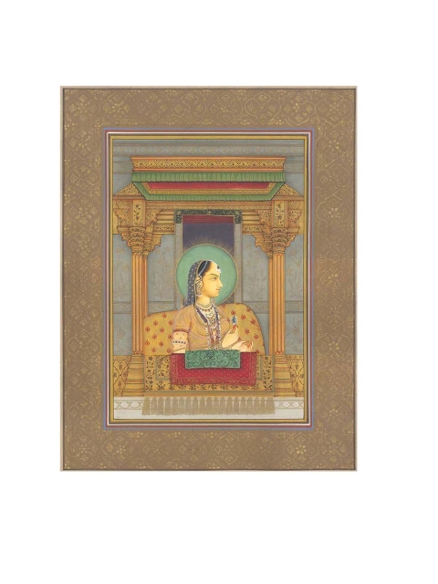 

Exotic India Beige Colored The Beauty of Jewelry Painting Wall Art, Multi