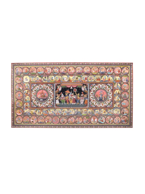 

Exotic India Red & Blue Life of Shri Krishna Painting Wall Art