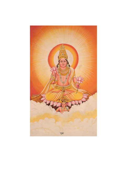 

Exotic India Orange Coloured The Twelve Forms Of The Sun Painted Wall Art