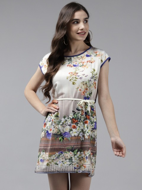 

Aarika Women Blue Floral Georgette A-Line Dress
