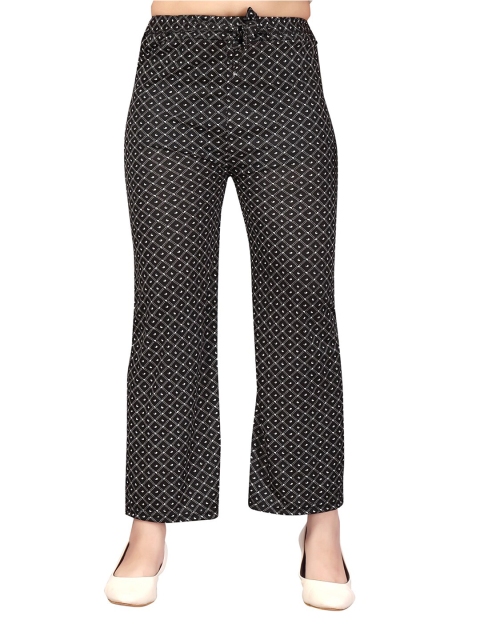 

Aarika Girls Black & White Printed Handloom Cotton Palazzos