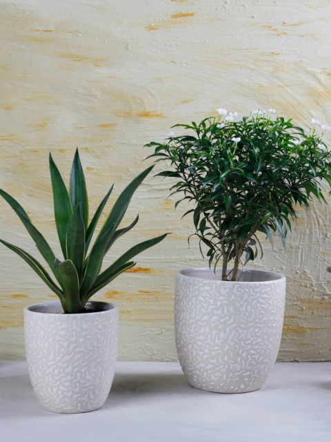 

The 7 DeKor White Textured Planter