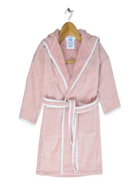 

Trident Kids Rose Coloured Solid Pure Cotton 400 GSM Bath Robe