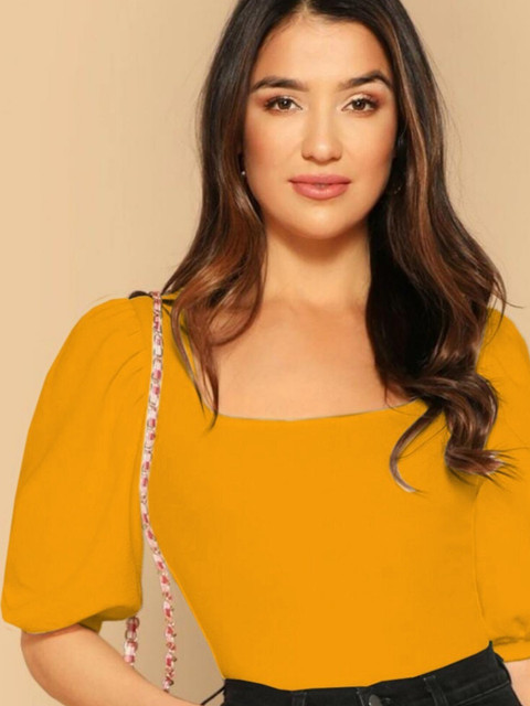 

Dream Beauty Fashion Women Yellow Solid Top