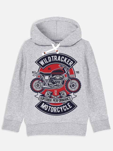 

Trampoline Boys Grey Printed Hooded Sweatshirt