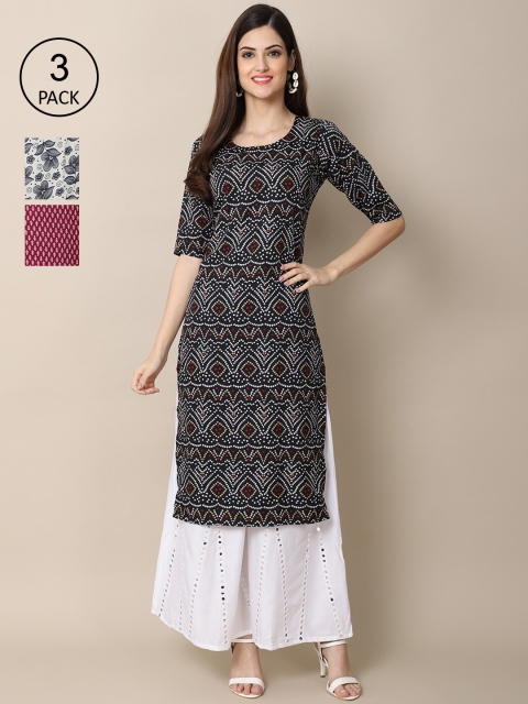 

Ethnic basket Women Multicoloured Floral Printed Crepe Kurta, Multi