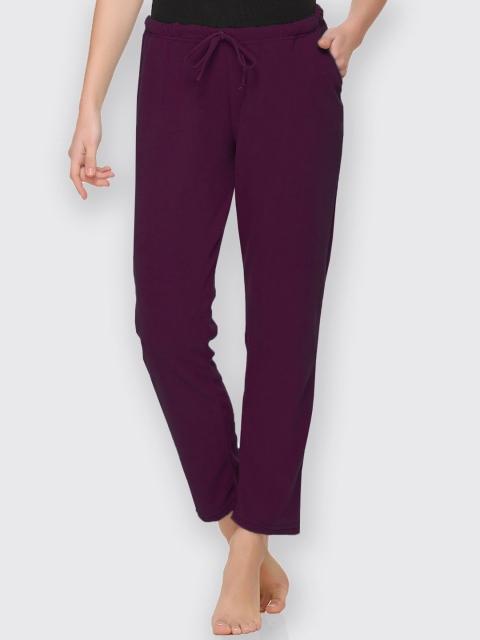 

Kanvin Women Purple Solid Mid Rise Lounge Pant