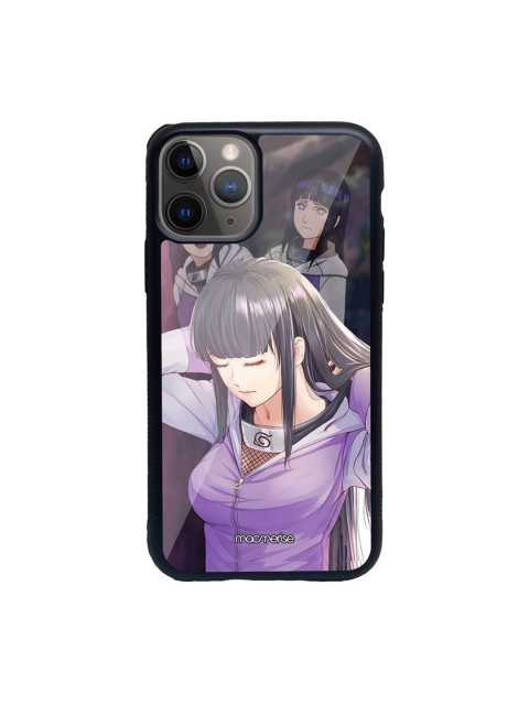

macmerise Black And Purple Printed Iphone 11 Pro Max Glass Mobile Case