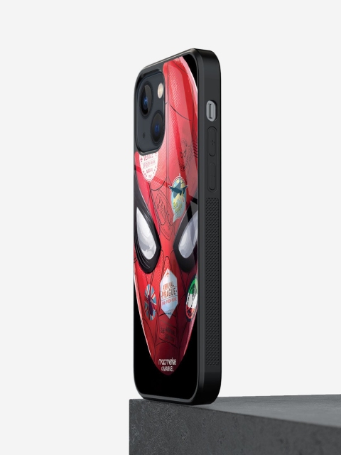 

macmerise Red And Black Spiderman iPhone 13 Glass Back Case