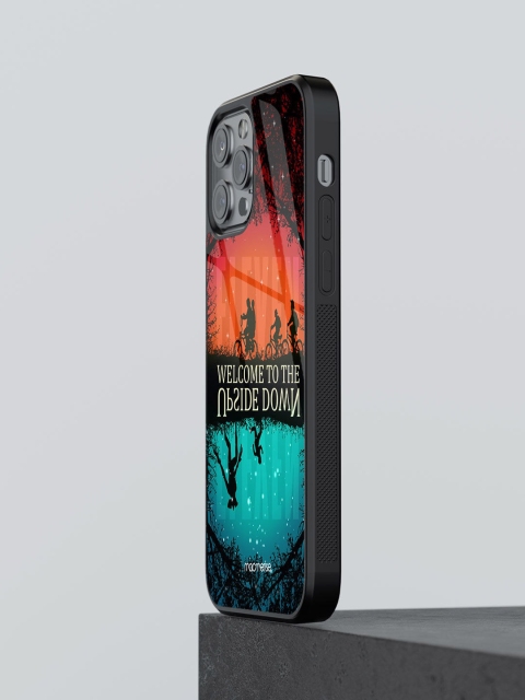 

macmerise Black Upside Down Printed iPhone 12 Pro Max Glass Back Case