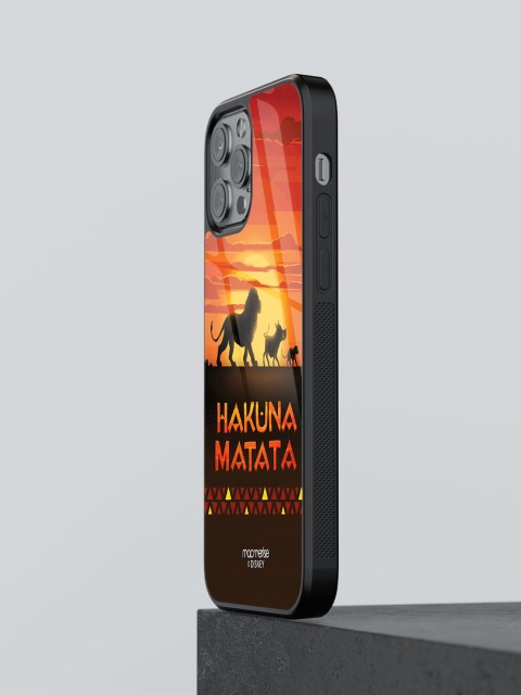 

macmerise Orange & Brown Printed Glass iPhone 12 Pro Max Back Case