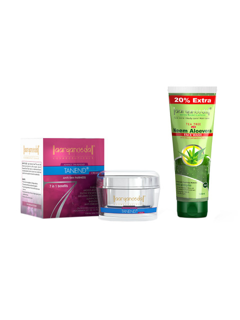 

Aryanveda Tea Tree Face Wash With Neem & Aloevera 120ml & Tanend Tan Remover Face Cream 50g, Multi