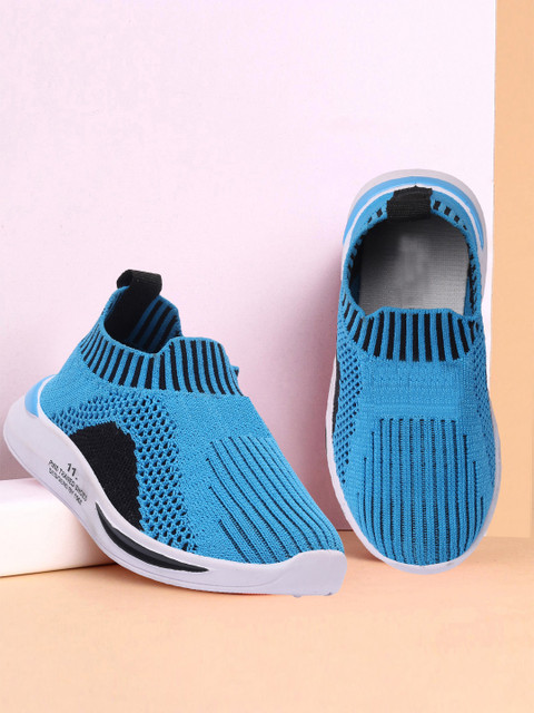 

YK Unisex Kids Blue Woven Design Slip-On Sneakers