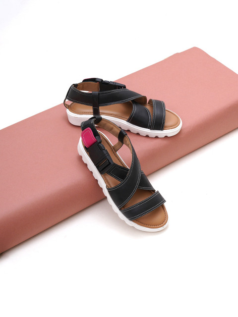 

Sole House Women Open Toe Flats, Black