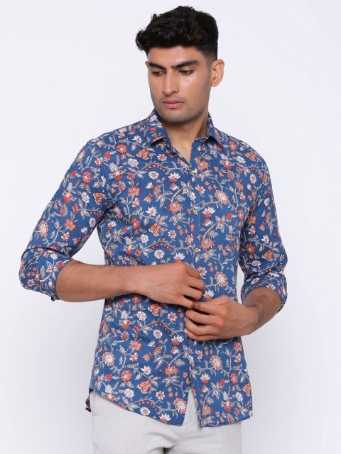 

Tistabene Men Purple Comfort Floral Printed Casual Cotton Shirt