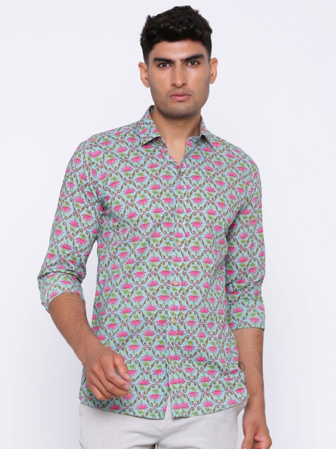 

Tistabene Men Blue Comfort Ethnic Printed Casual Shirt