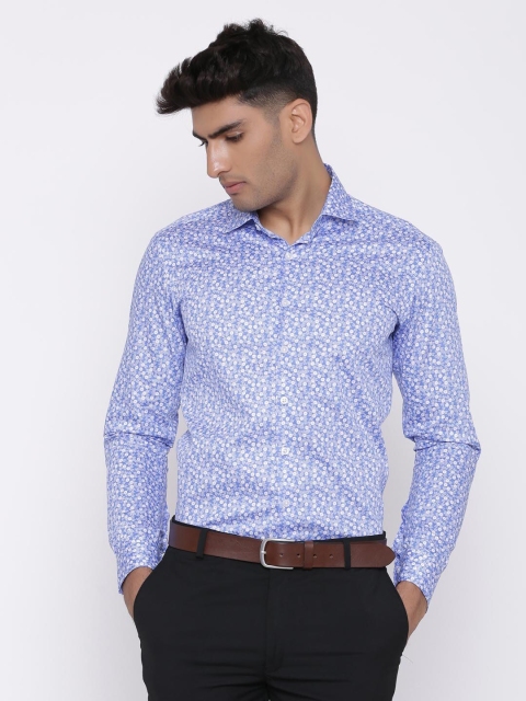 

Tistabene Men Blue Comfort Floral Printed Cotton Formal Shirt