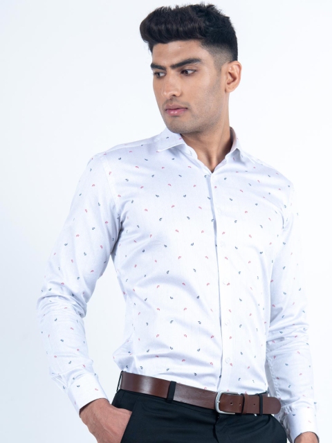 

Tistabene Men White Comfort Printed Formal Shirt