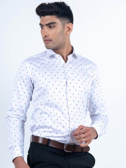 

Tistabene Men White Comfort Printed Formal Shirt