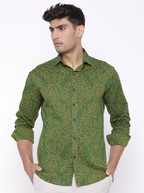 

Tistabene Men Green Comfort Printed Casual Shirt