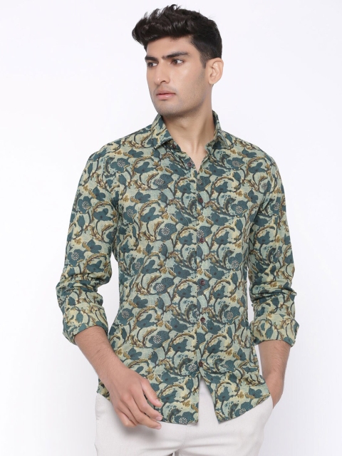 

Tistabene Men Green Comfort Floral Printed Casual Shirt