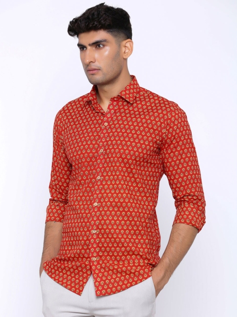 

Tistabene Men Red Comfort Printed Casual Shirt