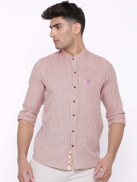 

Tistabene Men Pink Comfort Bengal Stripes Striped Casual Cotton Shirt