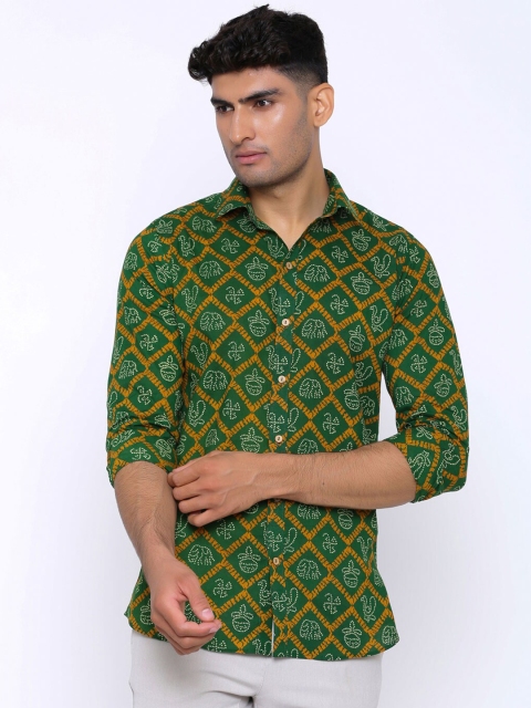 

Tistabene Men Green Comfort Printed Casual Shirt
