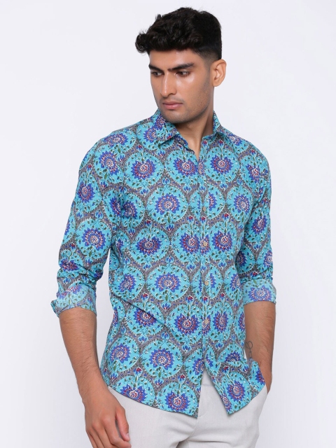 

Tistabene Men Blue Comfort Floral Printed Casual Shirt