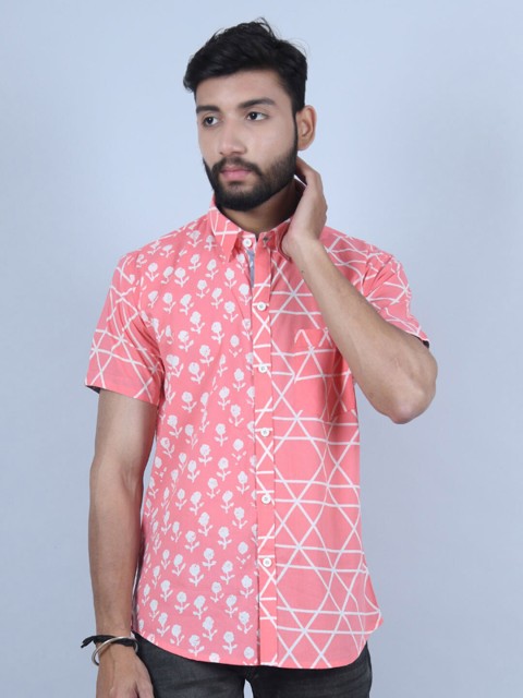 

Tistabene Men Pink Comfort Printed Casual Shirt