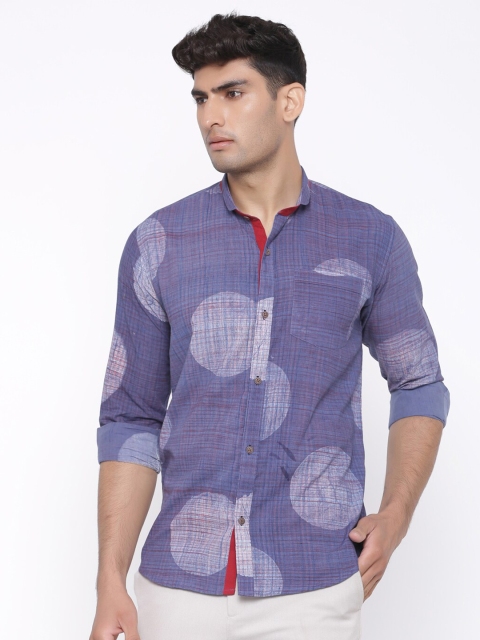 

Tistabene Men Blue Comfort Micro Checks Checked Cotton Casual Shirt