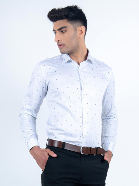 

Tistabene Men White Comfort Printed Formal Shirt