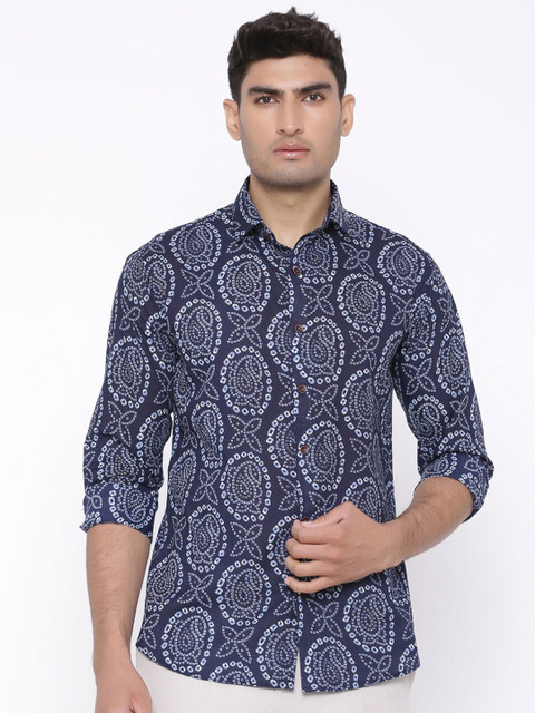 

Tistabene Men Blue Comfort Printed Casual Shirt