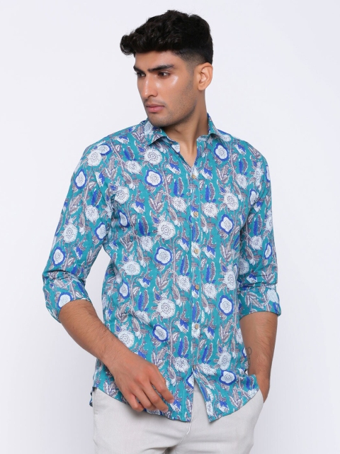 

Tistabene Men Blue Comfort Floral Printed Casual Shirt