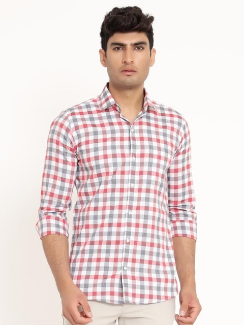 

Tistabene Men Red Comfort Gingham Checks Checked Casual Shirt