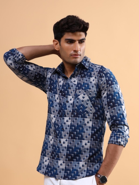 

Tistabene Men Blue Comfort Checked Casual Shirt