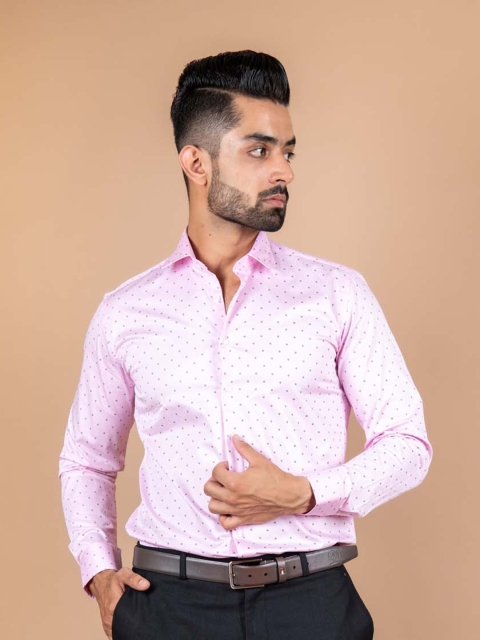 

Tistabene Men Pink Comfort Printed Shirt