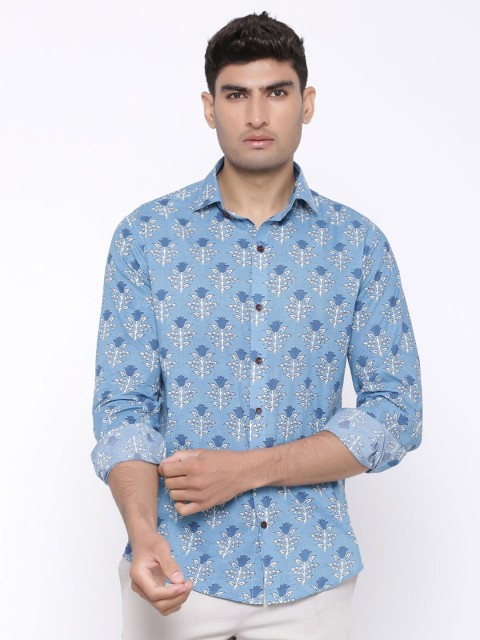 

Tistabene Men Blue Comfort Printed Cotton Casual Shirt