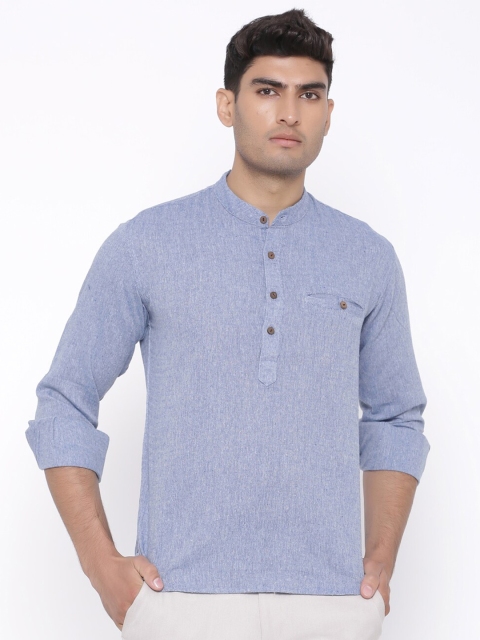 

Tistabene Men Blue Comfort Casual Khadi Cotton Shirt