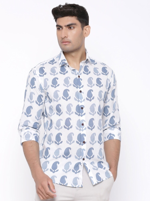 

Tistabene Men Blue Comfort Printed Casual Cotton Shirt