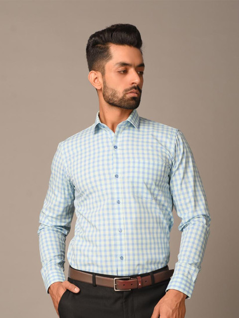 

Tistabene Men Purple Comfort Checked Formal Cotton Shirt