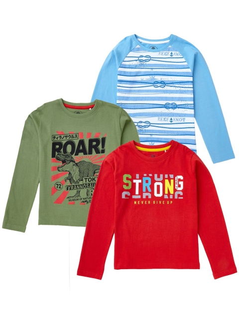 

Cub McPaws Boys Pack of 3 Cotton Typography 3 Printed T-shirt, Na