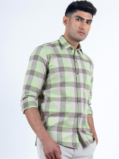 

Tistabene Men Green Comfort Buffalo Checked Casual Shirt